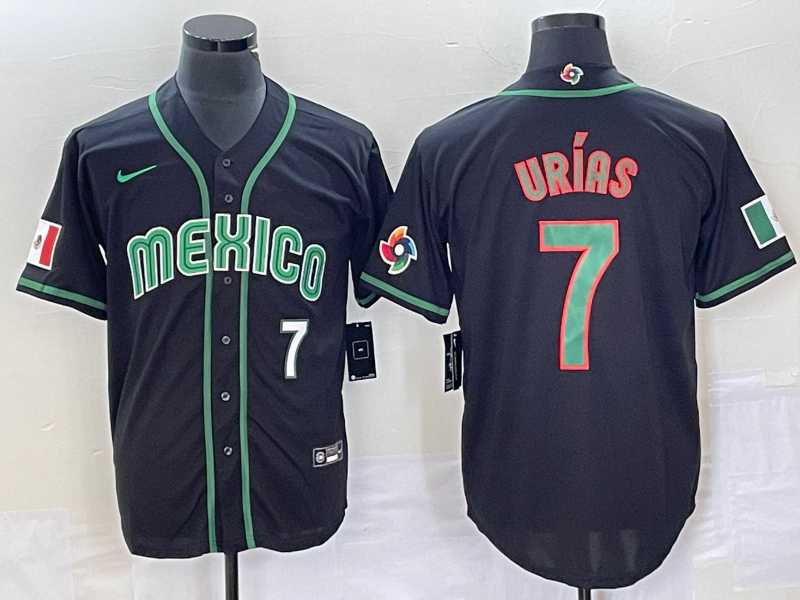 Mens Mexico Baseball #7 Julio Urias Number 2023 Black World Classic Stitched Jersey3->2023 world baseball classic->MLB Jersey